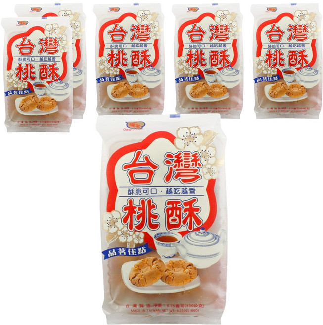 逢國食品 台灣桃酥 180g 酥脆可口 越吃越香, 6包