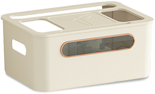 블루레이크 공유기 셋톱박스 케이블 정리함, 미색, 1개