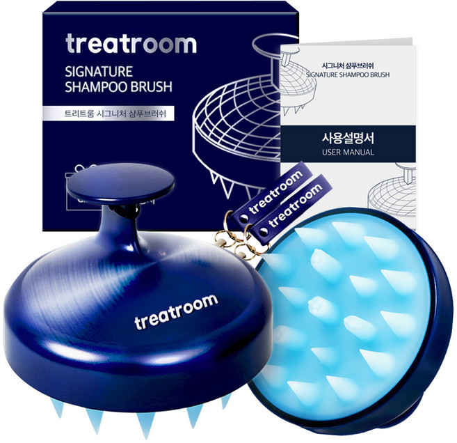 treatroom 頭皮按摩洗髮刷+專用吊帶組, 混合色, 2組