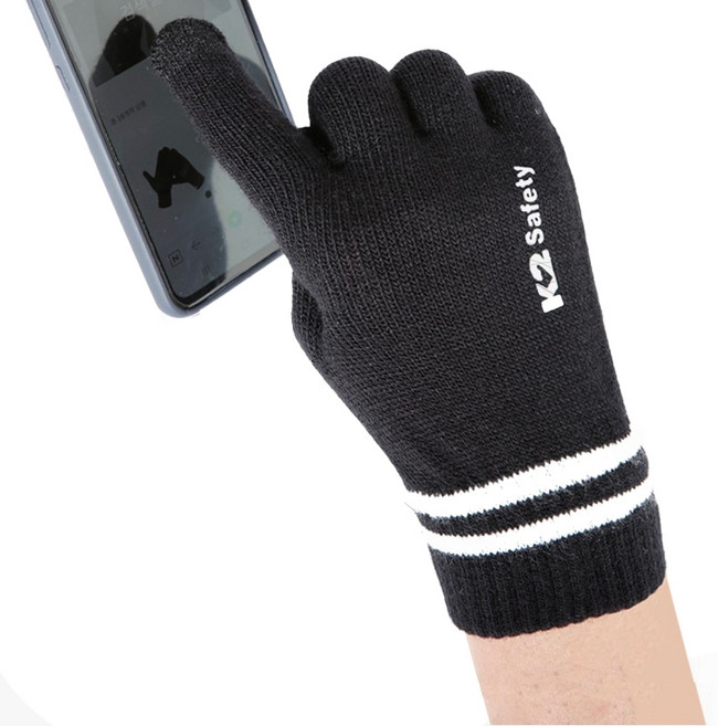 케이투세이프티 니트 장갑, 블랙, 1개
