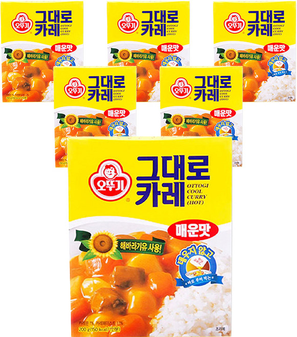 오뚜기 즉석 그대로카레 매운맛, 200g, 6개