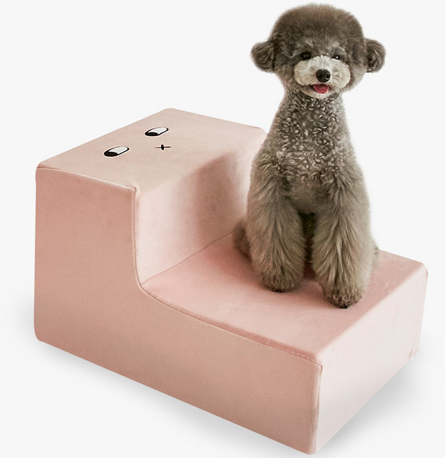 데코원 슈슈 크크 모찌 강아지 계단, 핑크, 1개