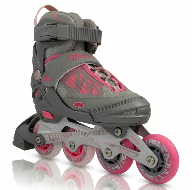 아동용 사이즈 조절 가능 프리미엄 매트릭스 Joy II 인라인 스케이트, 핑크, 1개