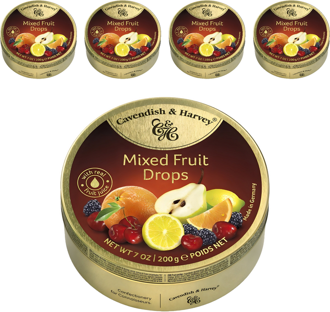 캐빈디쉬앤하비 믹스드 후르티 캔디, 200g, 5개