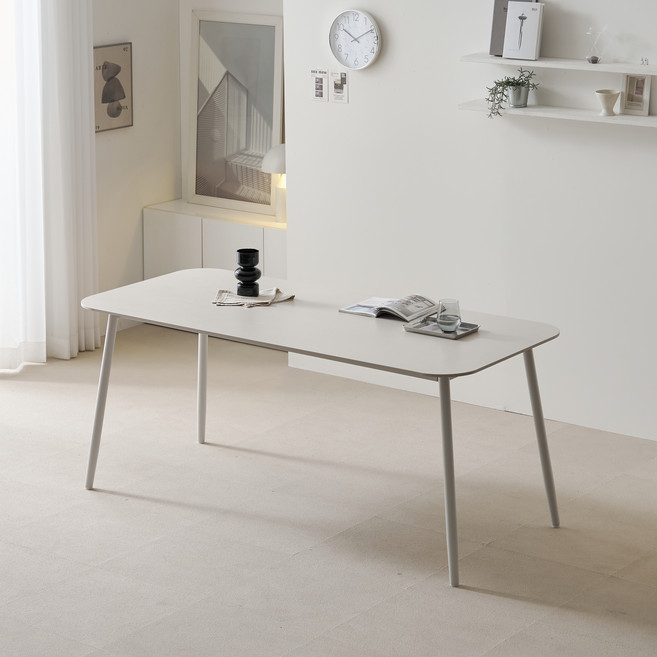 보니애가구 나탈리 포세린 세라믹 식탁 1800 4-6인용 방문설치, 화이트