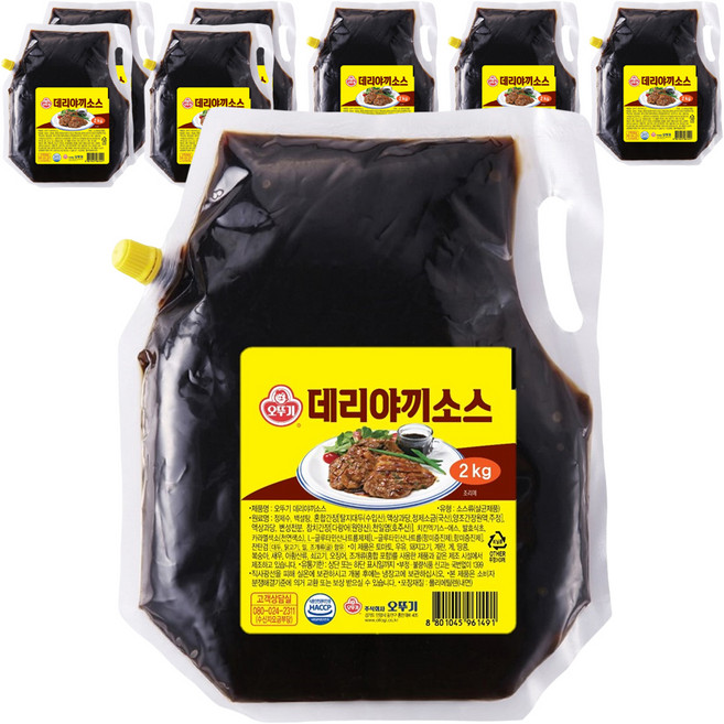 오뚜기 데리야끼소스 스파우트팩, 2kg, 8개