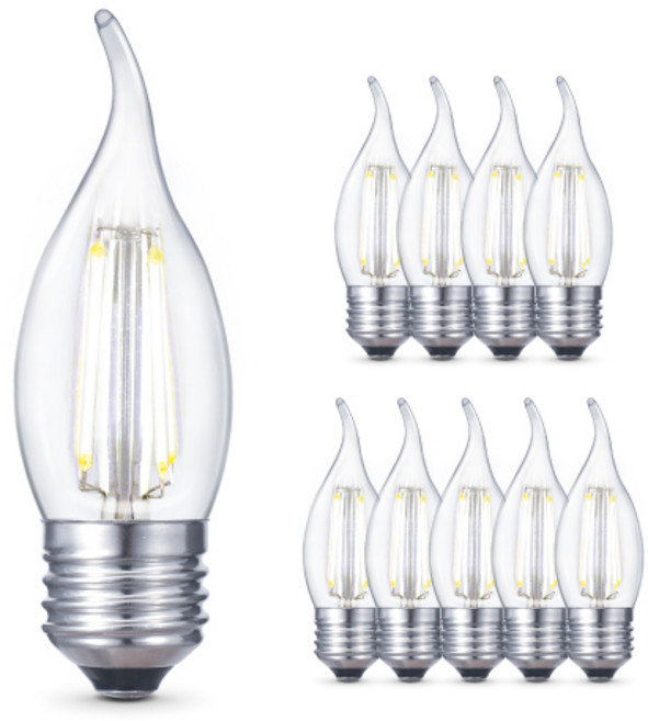cityo LED燭台燈泡 E26 3W, 白光, 10入