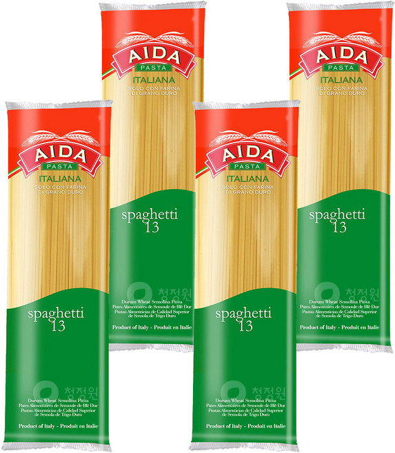 청정원 AIDA 스파게티, 500g, 4개