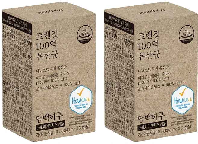 담백하루 트랜짓 100억 유산균 10.2g, 30정, 2개 - 쿠팡
