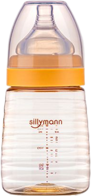 sillymann PPSU寬口觸感奶瓶, 黃色, 160ml, 1個