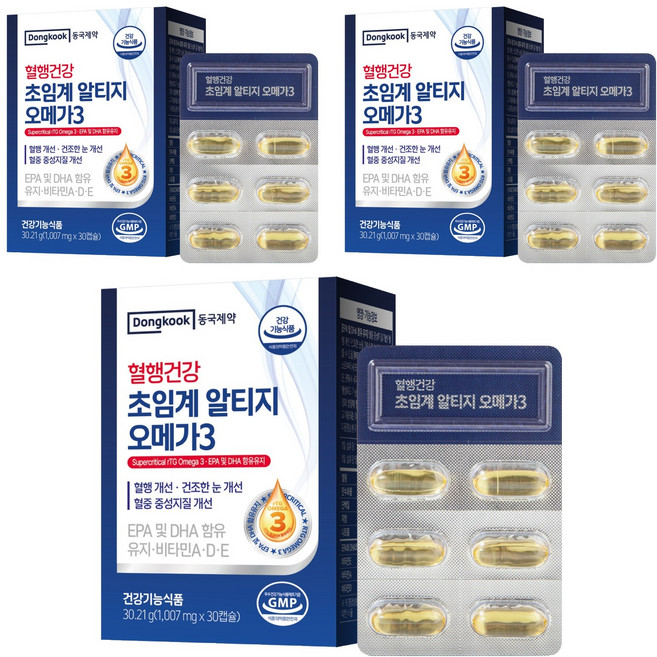 동국제약 혈행건강 초임계 알티지 오메가3 30.21g, 30정, 3개