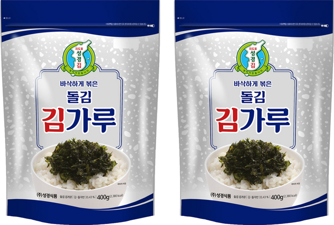 지도표성경 돌김 김가루, 400g, 2개