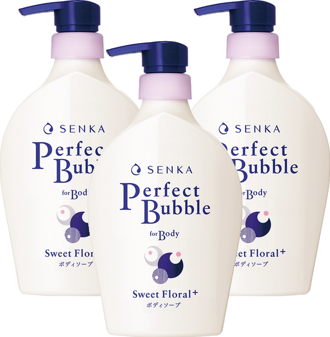 센카 퍼펙트 버블 포 바디 클렌저 스위트 플로럴 N, 500ml, 3개