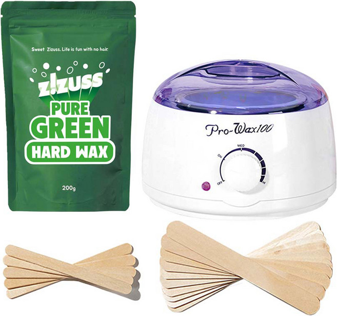 지저쓰 퓨어그린 왁싱 워머키트 모든 피부용, 200g, 1세트