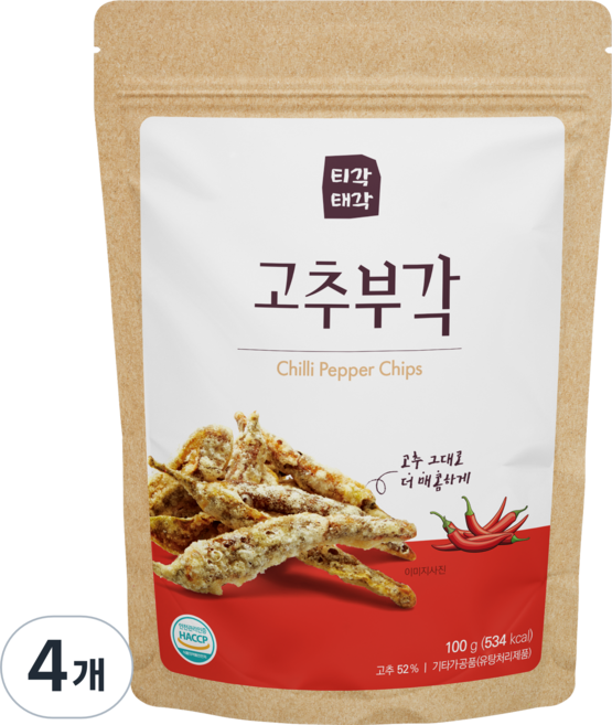 티각태각 고추부각, 100g, 4개