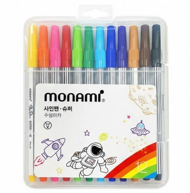 monAmi Super tl 超級水性簽字筆 12色, 綜合色, 1盒