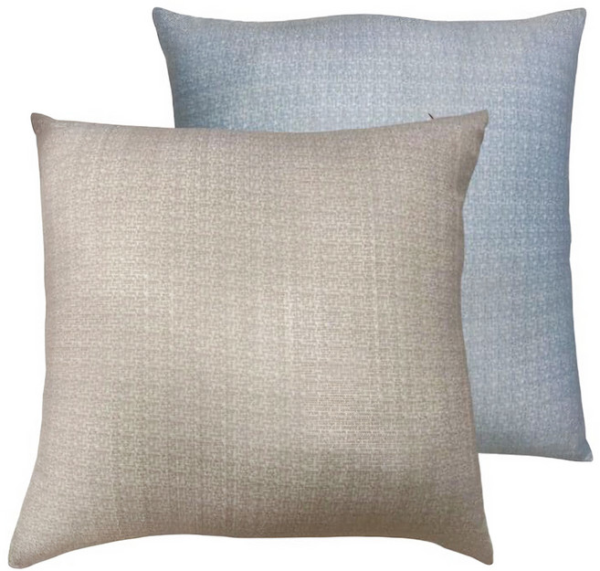 J&N 涼感緹花抱枕, 藍色 + 棕色