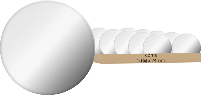 comet 背面黏貼式磁性圓形鋼板 24mm, 鋼, 10個
