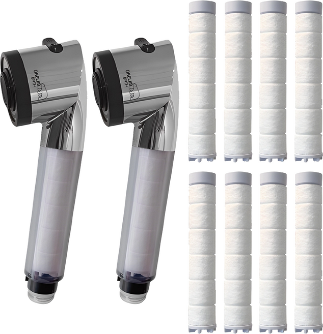 대림바스 디클린 수압상승 향균필터 주방용 헤드 + 리필 필터 4p, 2개