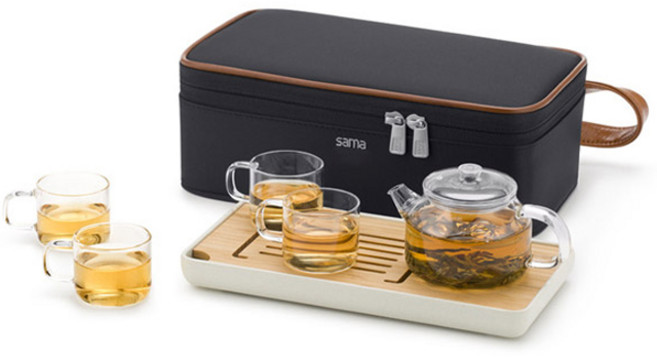 사마도요 휴대용 티포트세트 4인용 L006 선물용, 1세트, 티팟 + 찻잔 4p + 차판 + 가방 + 정품박스