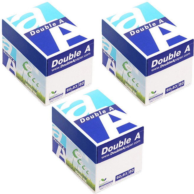 더블에이 미니박스 메모지, 화이트, 500매, 3개