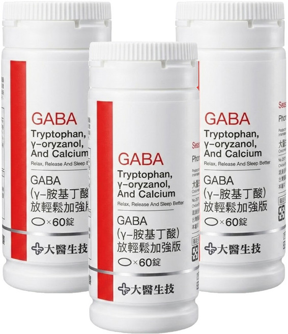 大醫生技 GABA y-胺基丁酸 放輕鬆加強版, 60顆, 3罐