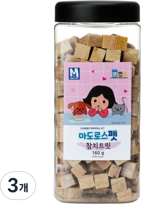 마도로스펫 반려동물 트릿 간식, 참치, 160g, 3개