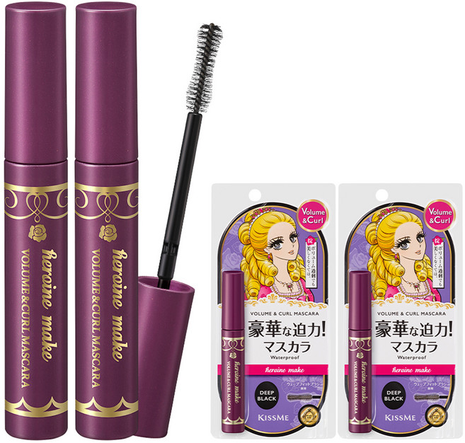 키스미 히로인메이크 볼륨앤컬 마스카라 EX 6g, 딥블랙, 2개