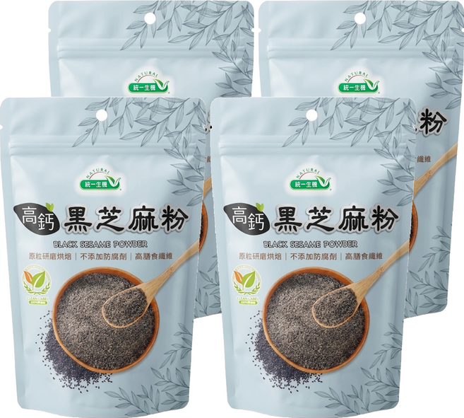 統一生機 高鈣黑芝麻粉, 300g, 4包