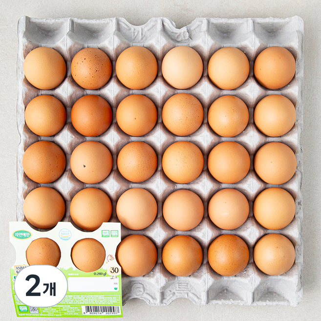 자연애찬 동물복지 무항생제 유정초란 1 260g, 30구, 2개