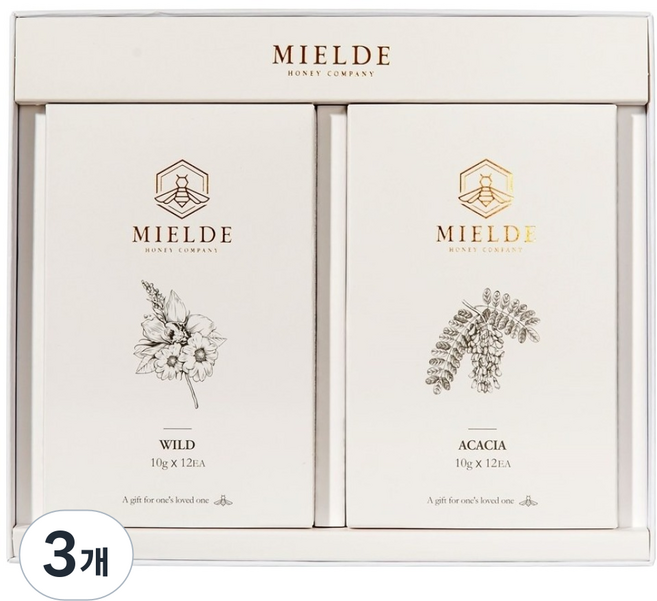 미엘드 스틱 벌꿀 선물세트, 24회분, 3개