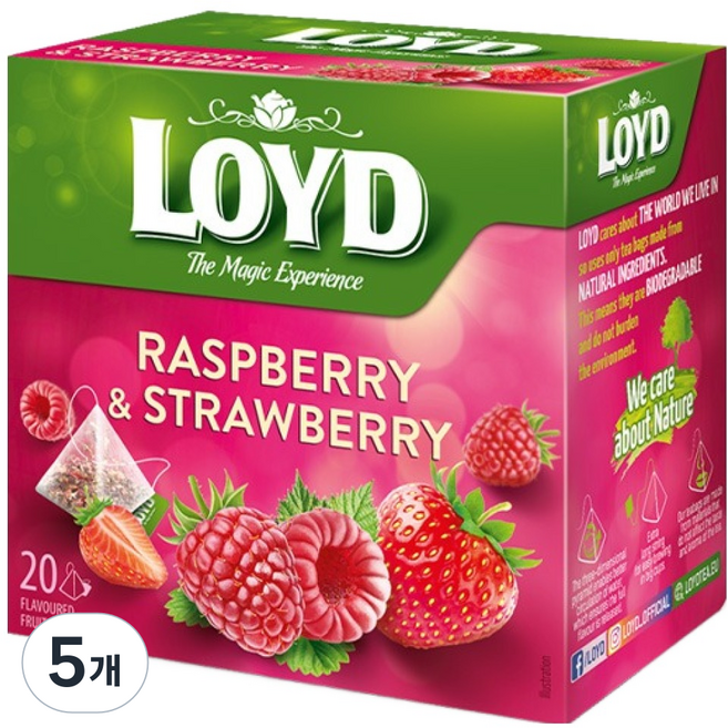 LOYD 覆盆子與草莓風味茶包, 2g, 5個, 20入