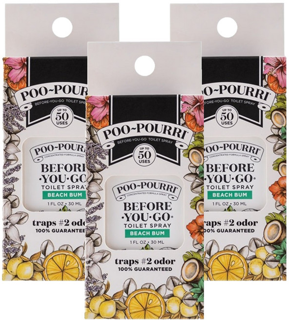 푸리 포켓 토일렛 퍼퓸 방향제 본품, 30ml, 3개, 비치범