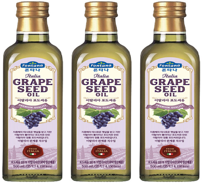 폰타나 이탈리아 포도씨유 마라스카, 500ml, 3개