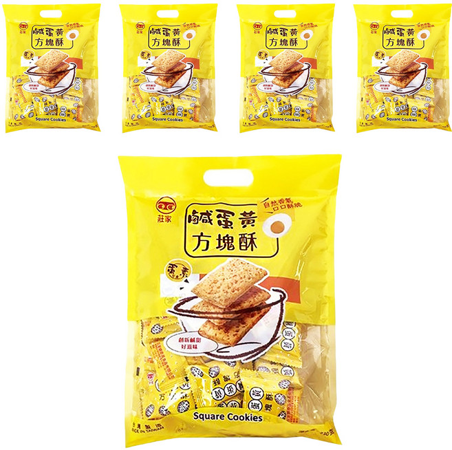 莊家 錦泰昌鹹蛋黃方塊酥 蛋素者可食用 在地新鮮蛋黃 新口味, 230g, 5袋