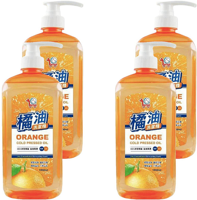 You Can Buy 100%冷壓橘油濃縮洗碗精, 4瓶, 1L