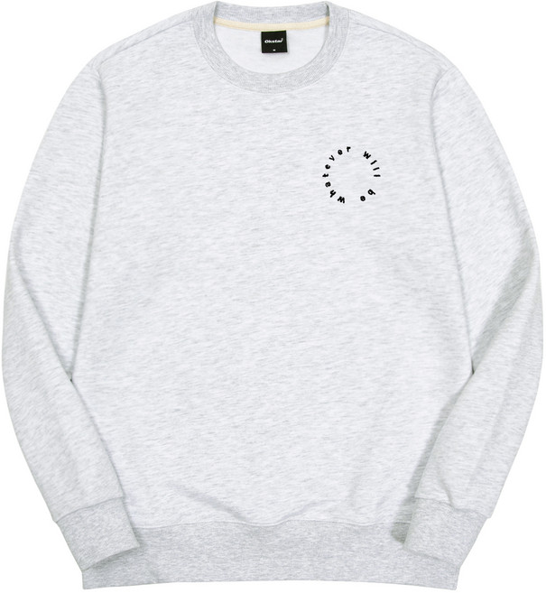 옥스타 남녀공용 서클 왓에버윌비 자수 특양면 맨투맨 0SSP017