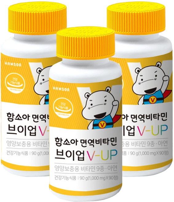 함소아 면역 비타민 브이업 1000mg, 90정, 3개 - 쿠팡