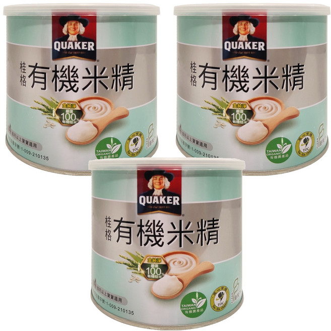 QUAKER 桂格 有機米精 4個月以上適用, 300g, 3罐