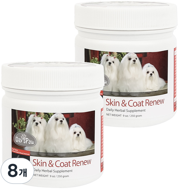 데이스포 강아지 에이치시리즈 영양제, 250g, 피부/피모, 8개