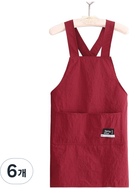 다퍼남 데일리 크로스 앞치마, 버건디, 6개