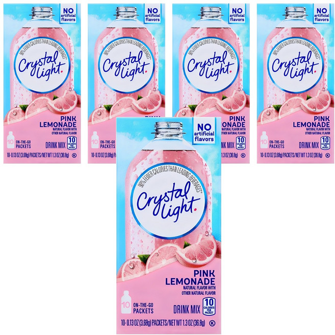 크리스탈라이트 핑크레몬에이드 분말, 3.68g, 10개입, 5개