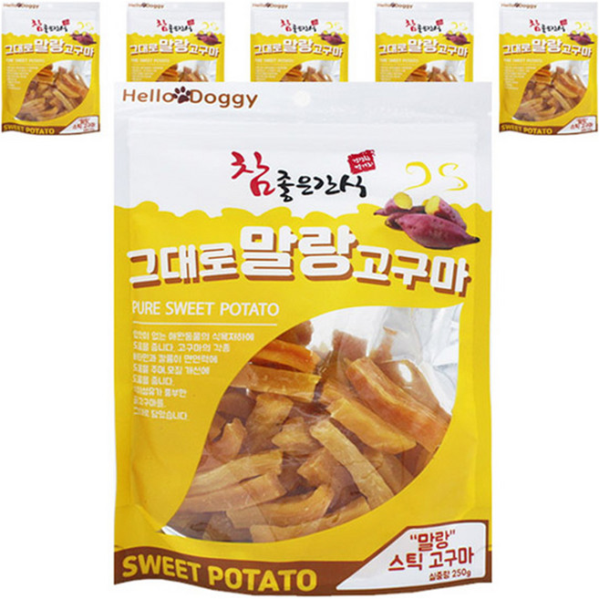 참좋은간식 강아지 그대로 말랑 고구마 스틱, 250g, 6개