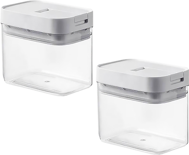 懶角落 易扣可疊式食物密封保鮮罐-400ml 尺寸: 10.5x6.5x10cm, 2 個容器 + 2 個蓋子, 2個