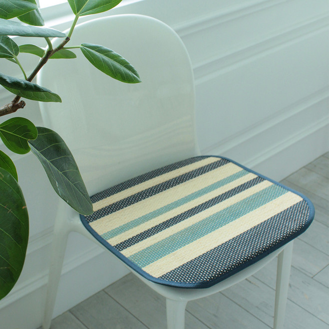 시나앤소모 라인 대자리 방석, 블루