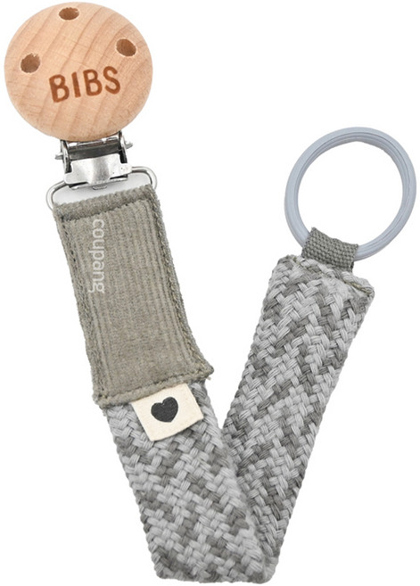 BIBS 有機棉奶嘴鏈 丹麥設計 印度製造, 灰色, 1條