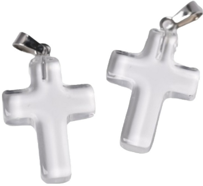 미소로운 미니 십자가 펜던트, 투명, 2개