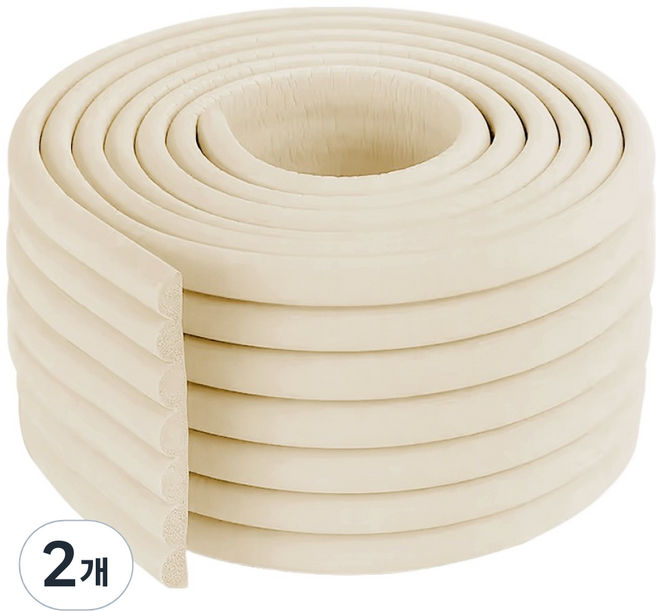 베이루 넓은쿠션 엠보 모서리보호대, 2개, 연베이지