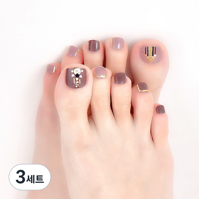 잇템샵 여름 네일아트 페디큐어 스티커 세트, 3세트, HL-071 카밀라