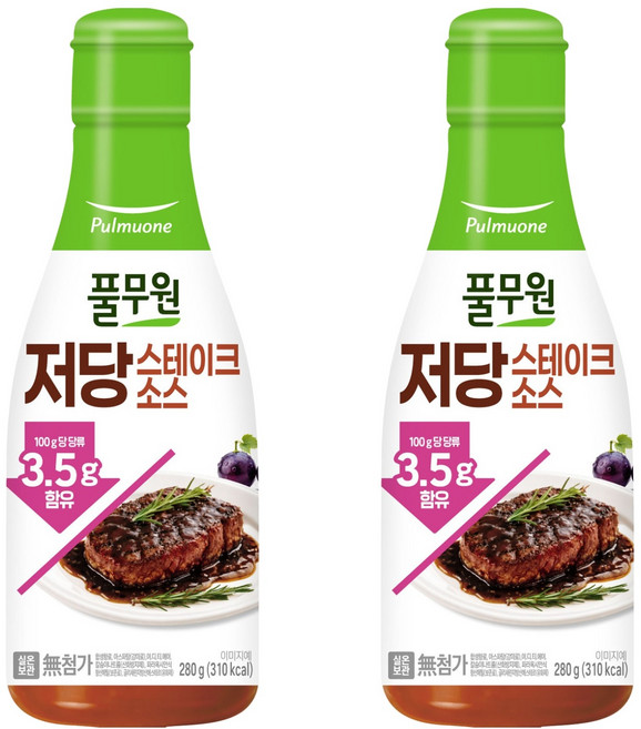 풀무원 저당 스테이크소스, 280g, 2개
